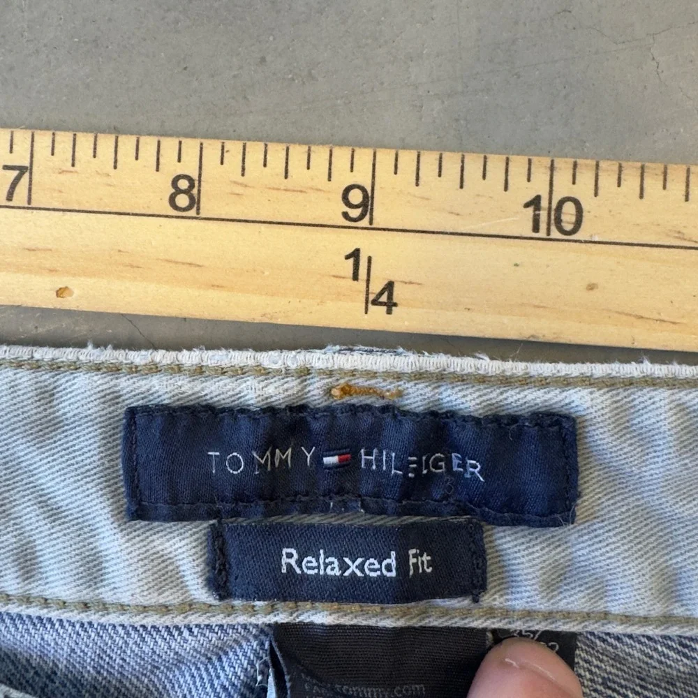 Tommy Hilfiger Mens Relaxed Fit Blue Denim Jeans Straight Leg Casual Workwear
